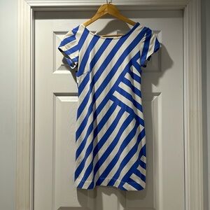 Mahi Gold Addie dress in X-Small blue and white stripe